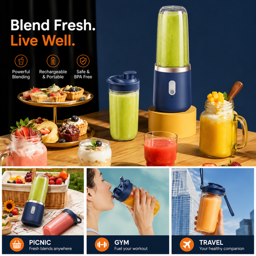 Portable USB Rechargeable Blender – Fresh Smoothies Anywhere