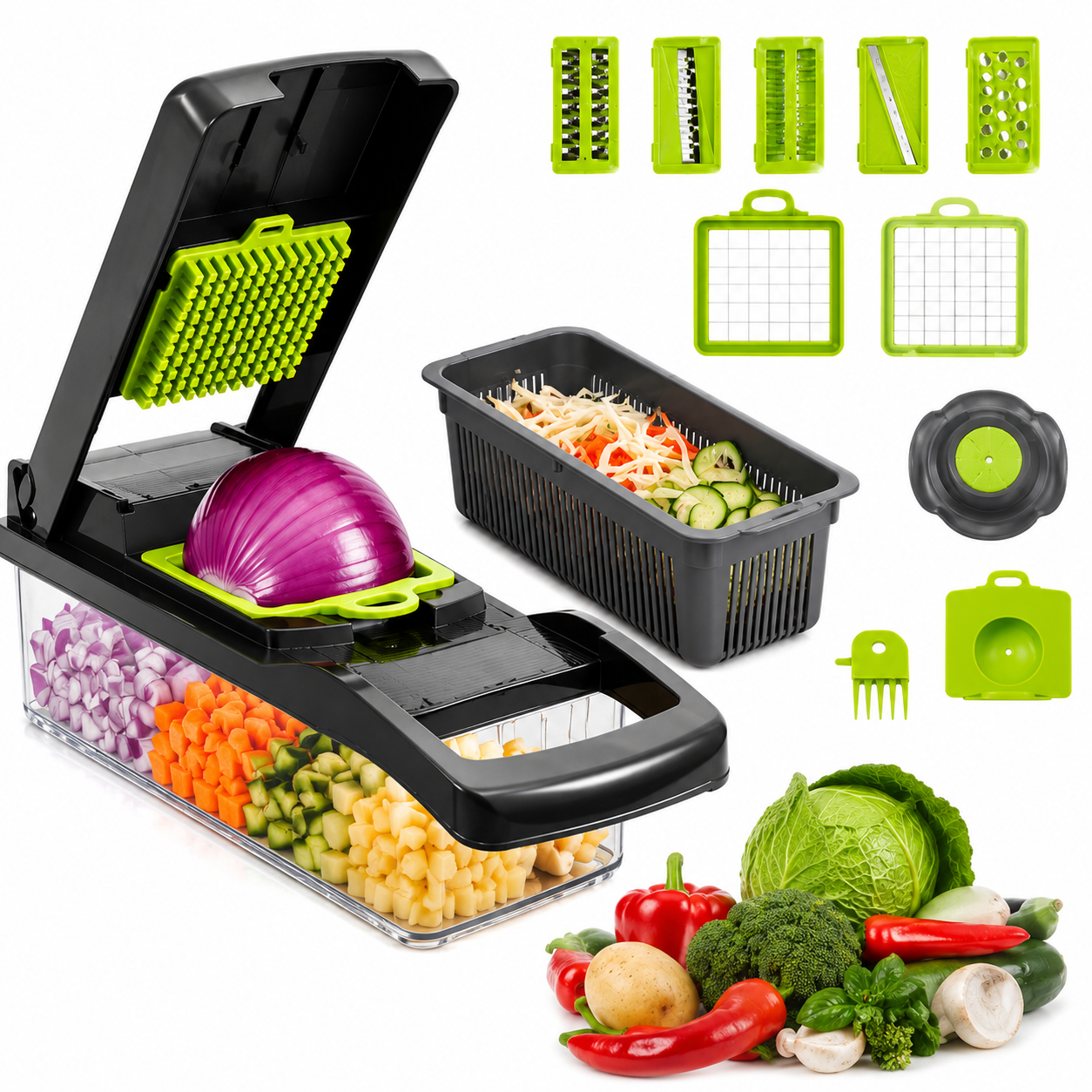 9-in-1 Vegetable Cutter | Slice, Dice & Chop in Seconds